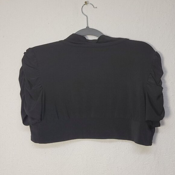 738. Blu Sage Shrug Top Black Sz XL - Picture 2 of 9